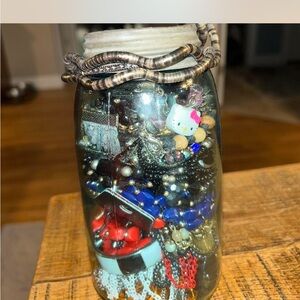 Glass Jar with Assorted Jewelry!